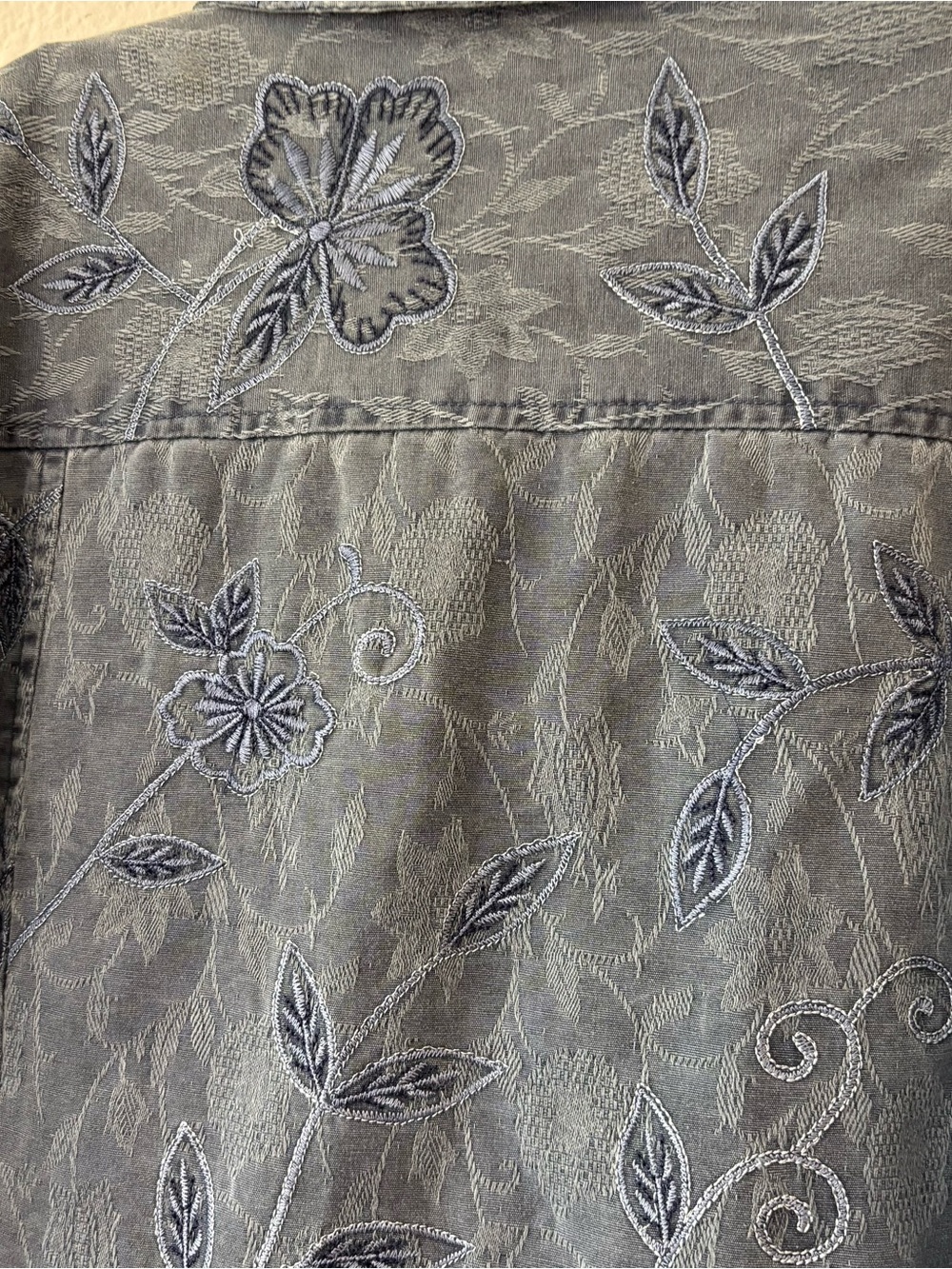 Coldwater Creek Floral Paisley Blazer Jacket Blue Large Lightweight Vtg Boho - Picture 10 of 14
